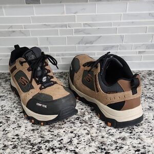 Brown Suede Sketchers Greetah Comp Toe Work Boots sz 13 waterproof composite